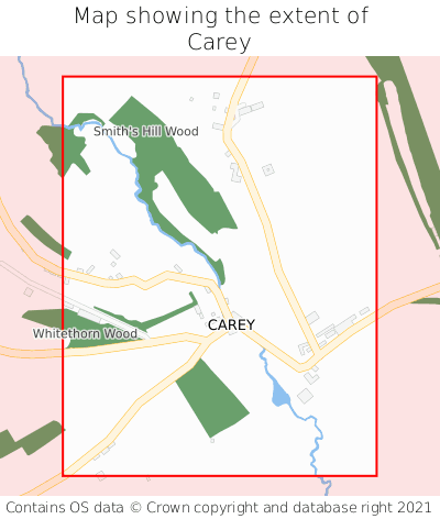 Map showing extent of Carey as bounding box