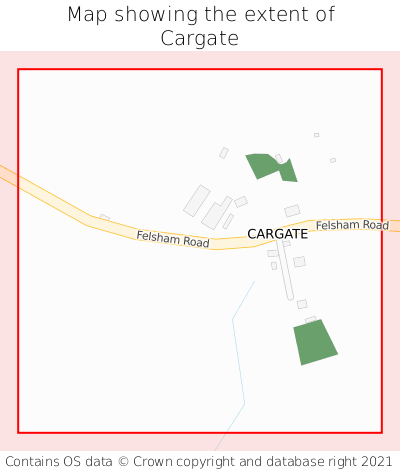 Map showing extent of Cargate as bounding box
