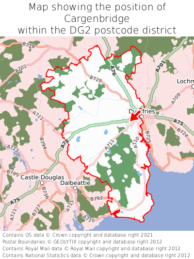 Map showing location of Cargenbridge within DG2