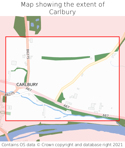 Map showing extent of Carlbury as bounding box