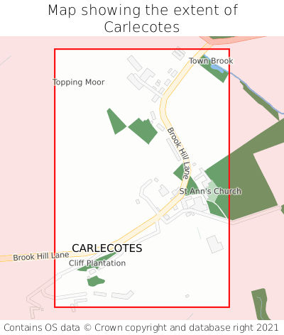 Map showing extent of Carlecotes as bounding box