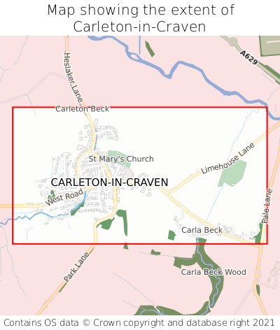 Map showing extent of Carleton-in-Craven as bounding box