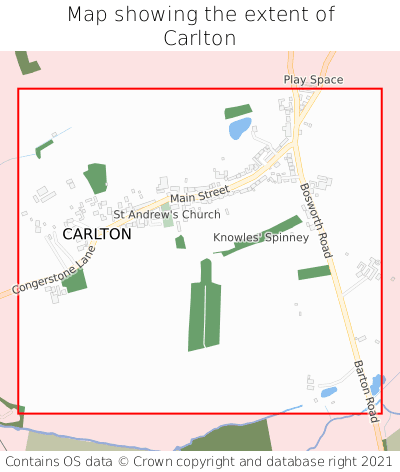 Map showing extent of Carlton as bounding box