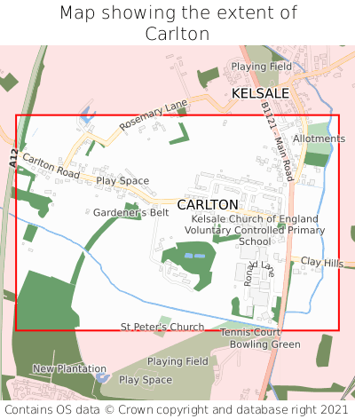 Map showing extent of Carlton as bounding box