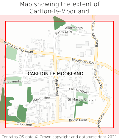 Map showing extent of Carlton-le-Moorland as bounding box