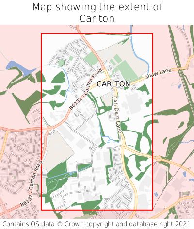 Map showing extent of Carlton as bounding box