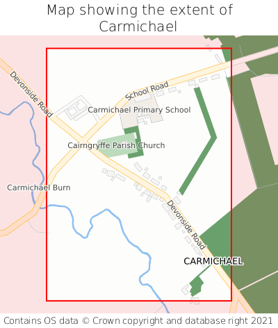 Map showing extent of Carmichael as bounding box