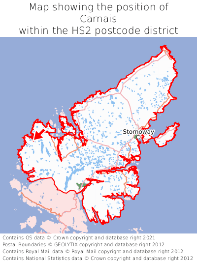 Map showing location of Carnais within HS2