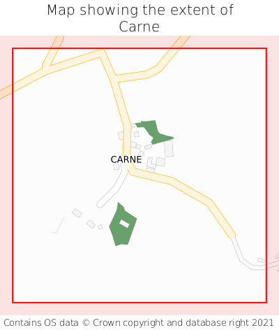 Map showing extent of Carne as bounding box