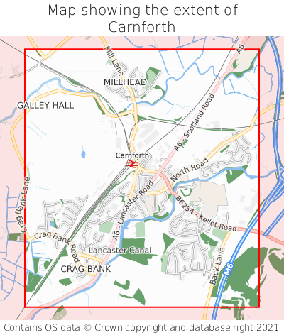 Map showing extent of Carnforth as bounding box