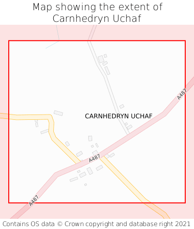 Map showing extent of Carnhedryn Uchaf as bounding box