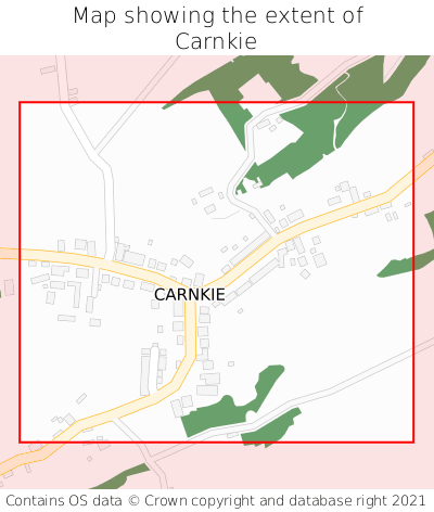 Map showing extent of Carnkie as bounding box