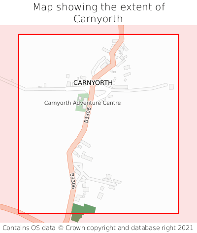 Map showing extent of Carnyorth as bounding box