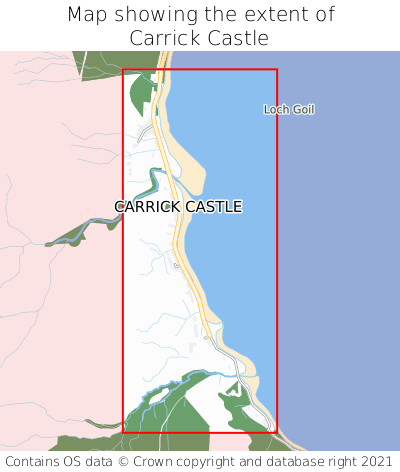 Map showing extent of Carrick Castle as bounding box