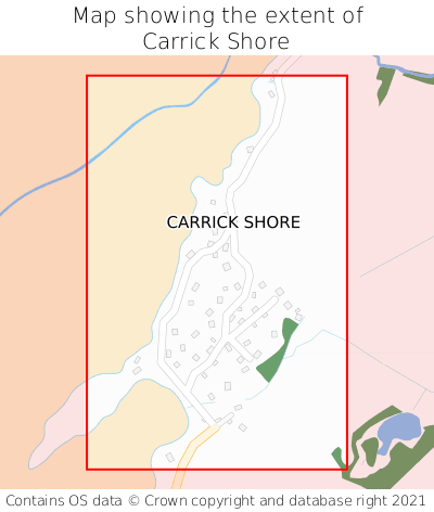 Map showing extent of Carrick Shore as bounding box