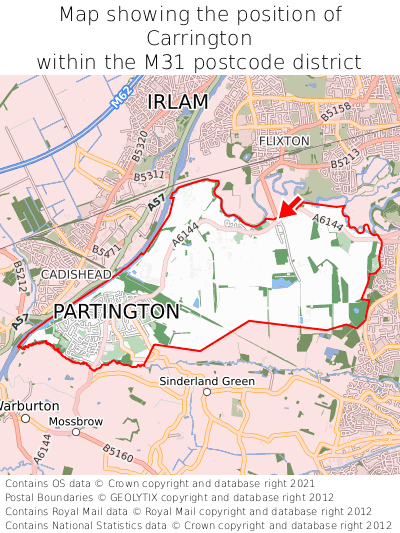 Map showing location of Carrington within M31