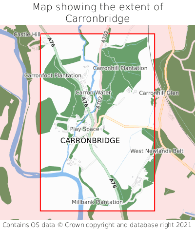 Map showing extent of Carronbridge as bounding box