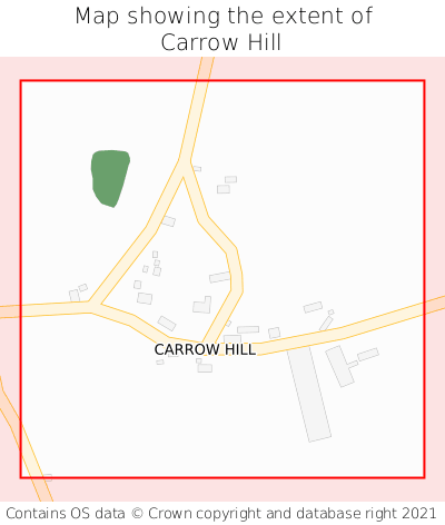 Map showing extent of Carrow Hill as bounding box