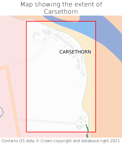Map showing extent of Carsethorn as bounding box