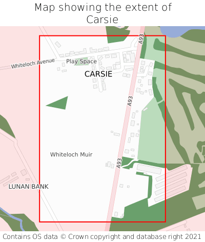 Map showing extent of Carsie as bounding box
