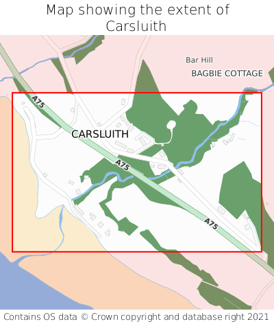 Map showing extent of Carsluith as bounding box
