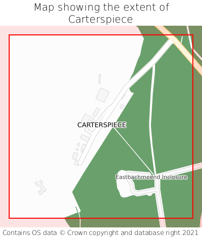 Map showing extent of Carterspiece as bounding box