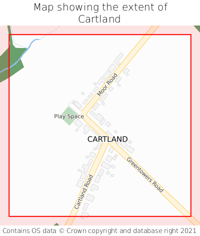 Map showing extent of Cartland as bounding box