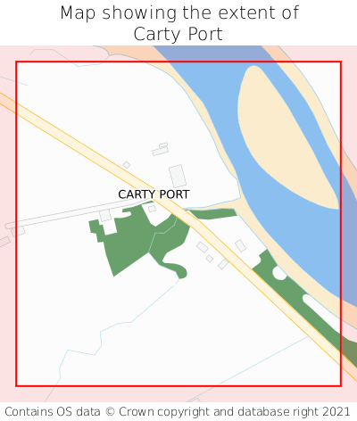 Map showing extent of Carty Port as bounding box