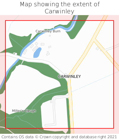 Map showing extent of Carwinley as bounding box