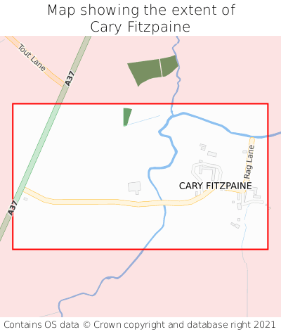 Map showing extent of Cary Fitzpaine as bounding box