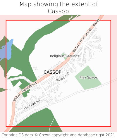 Map showing extent of Cassop as bounding box