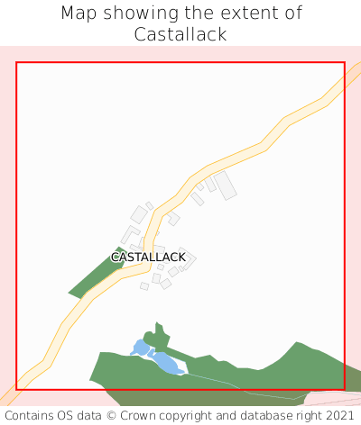 Map showing extent of Castallack as bounding box