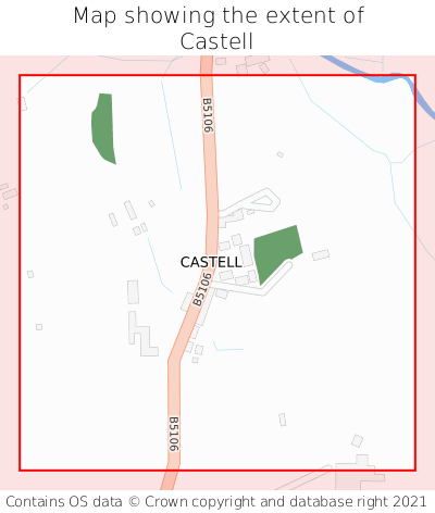 Map showing extent of Castell as bounding box