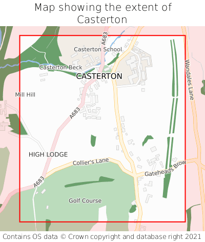 Map showing extent of Casterton as bounding box
