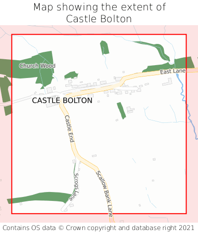 Map showing extent of Castle Bolton as bounding box