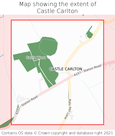 Map showing extent of Castle Carlton as bounding box