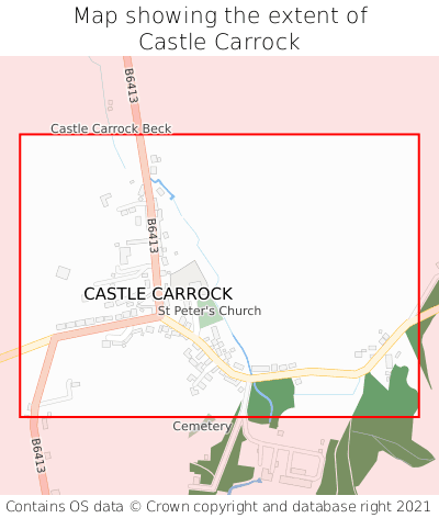 Map showing extent of Castle Carrock as bounding box