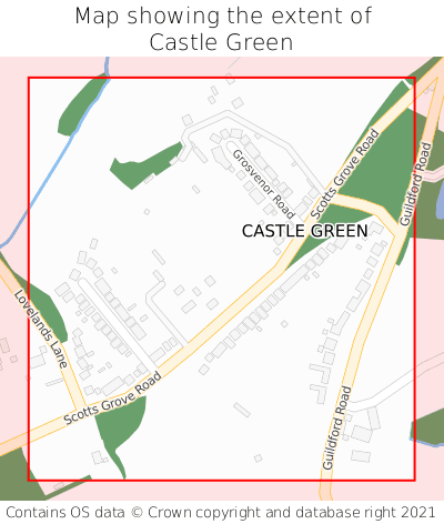 Map showing extent of Castle Green as bounding box