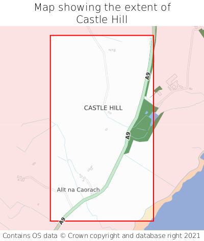 Map showing extent of Castle Hill as bounding box