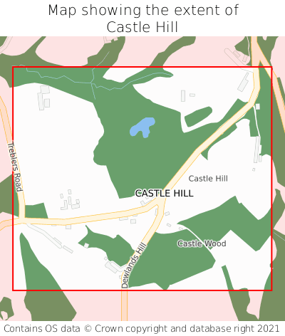 Map showing extent of Castle Hill as bounding box