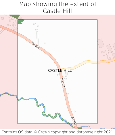 Map showing extent of Castle Hill as bounding box