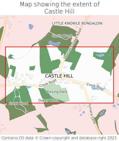 Map showing extent of Castle Hill as bounding box