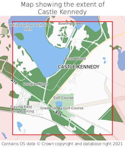 Map showing extent of Castle Kennedy as bounding box