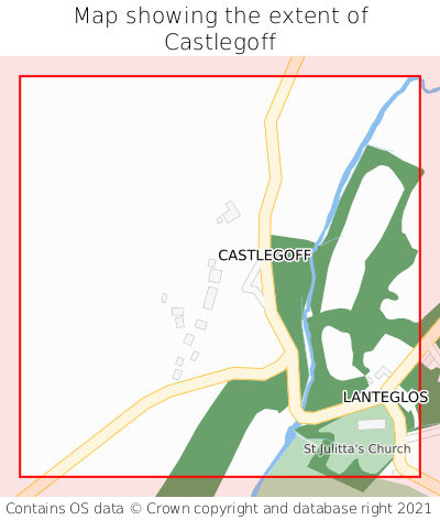 Map showing extent of Castlegoff as bounding box