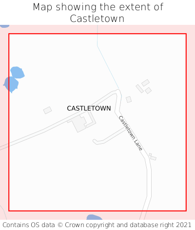 Map showing extent of Castletown as bounding box