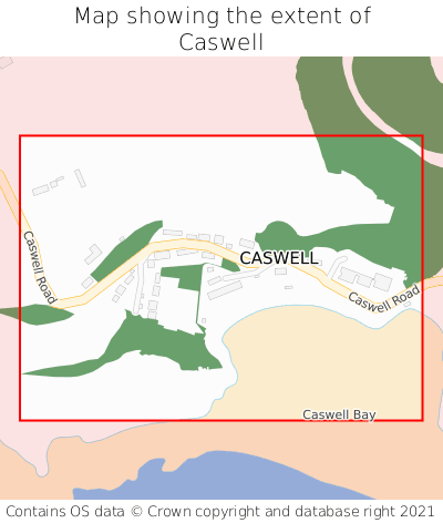 Map showing extent of Caswell as bounding box