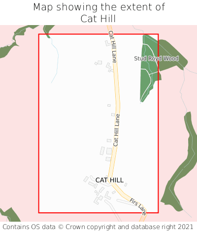 Map showing extent of Cat Hill as bounding box