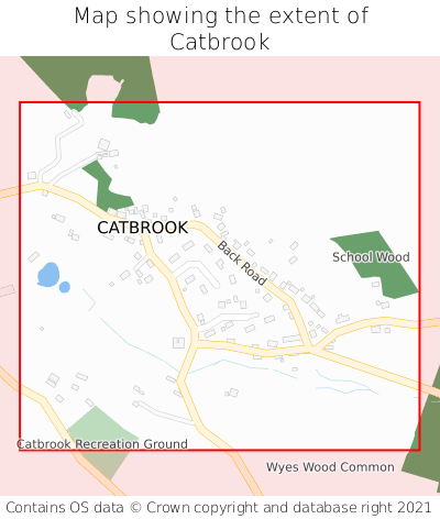 Map showing extent of Catbrook as bounding box