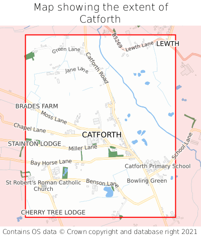 Map showing extent of Catforth as bounding box
