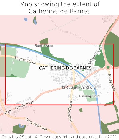Map showing extent of Catherine-de-Barnes as bounding box